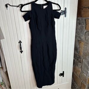 Misha Collection Black Cold Shoulder Bodycon Dress size US 2